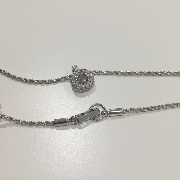 Swarovski Pink Stone and Clear Crystal Necklace - Picture 4 of 5
